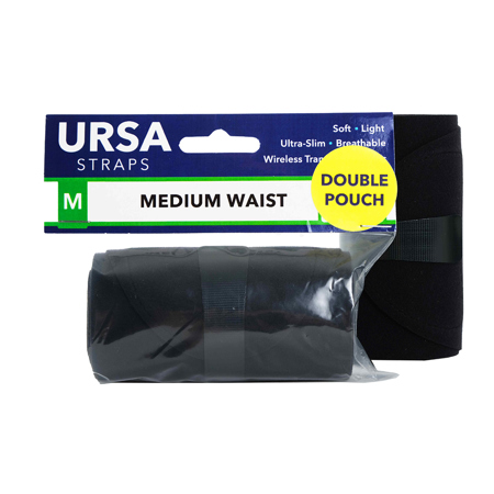 URSA Waist Strap with Double Big Pouch, Medium Black