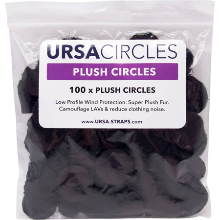 URSA Plush Fur Circles for Lavalier Microphones, 100-Pack Black