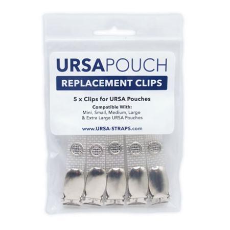 URSA Replacement Clip for Pouches, Silver, 5-Pack
