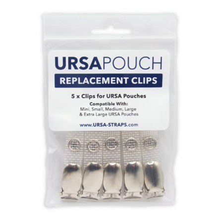 URSA Replacement Clip for Pouches, Silver, 5-Pack