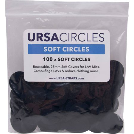 URSA Soft Cover Circles for Lavalier Microphones, 100-Pack Black