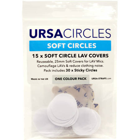 URSA Soft Cover Circles for Lavalier Microphones, 15-Pack White