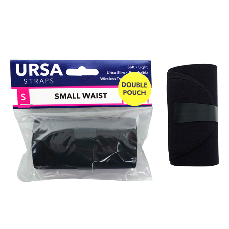 URSA Waist Strap with Double Big Pouch, Small Black