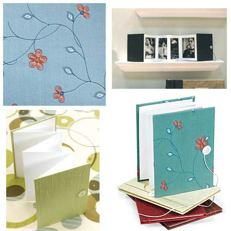 Rag & Bone Bindery Rag & Bone Accordion Photo Book, Bound Album holds Ten 3" x 5" or 4x6" Photos, Peacock Cover.