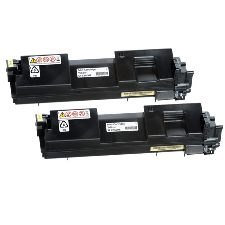 Ricoh 2 Pack SP C360HA Print Cartridge, Yield: 5,000 Pages, Yellow