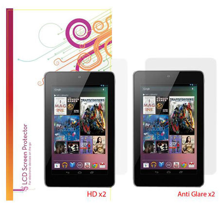 rooCASE Screen Protectors for Google Nexus 7 Tablet (2 Anti-Glare, 2 HD Clear)