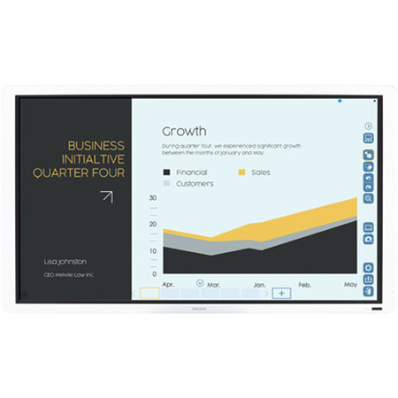 Ricoh D7500 75" 4K LED Interactive Display Whiteboard with Windows 10 Controller