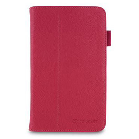 rooCASE Dual Station Vegan Folio Case with Stylus for Galaxy Tab 3 7.0, Magenta