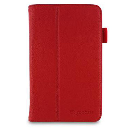 rooCASE Dual Station Vegan Folio Case with Stylus for Galaxy Tab 3 7.0, Red
