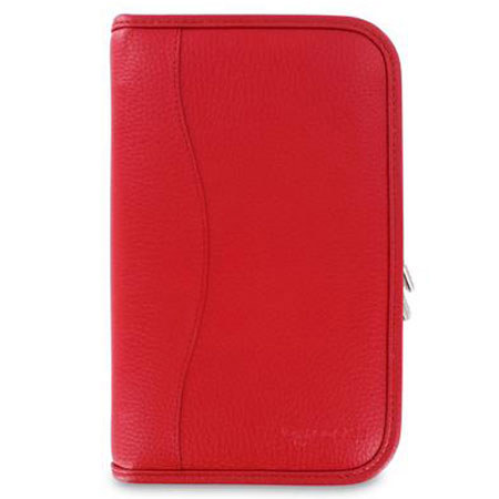 rooCASE Executive Portfolio Leather Case with Stylus for Galaxy Tab 3 7.0, Red