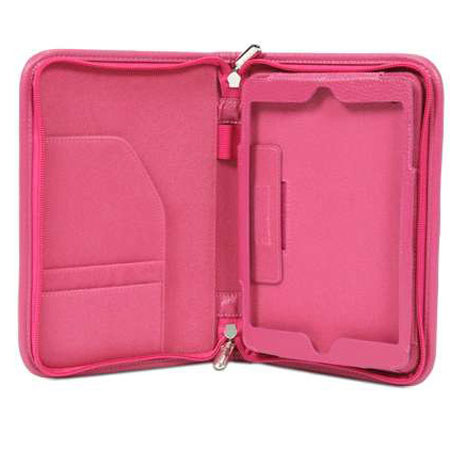rooCASE Executive Portfolio Leather Case Cover for iPad Mini, Magenta