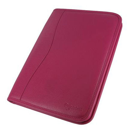 rooCASE Executive Portfolio Leather Case Cover for Asus TF201, Magenta