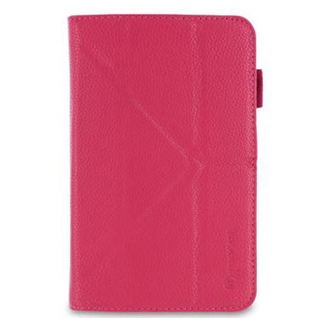 rooCASE Origami Vegan Leather Folio Case, Stylus for Galaxy Tab 3 7.0, Magenta