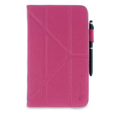 rooCASE Origami Folio Case with Stylus for Samsung Galaxy Tab 3 8.0, Magenta