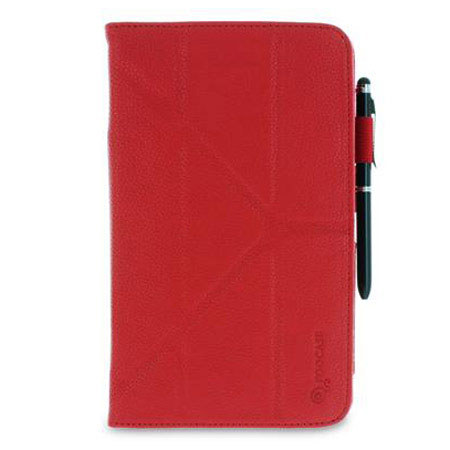 rooCASE Origami Folio Case with Stylus for Samsung Galaxy Tab 3 8.0, Red
