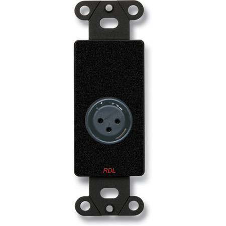 RDL DB-XLR3F Decora Wall Plate with XLR 3-Pin Female Connector, Terminal Block Connections, Black