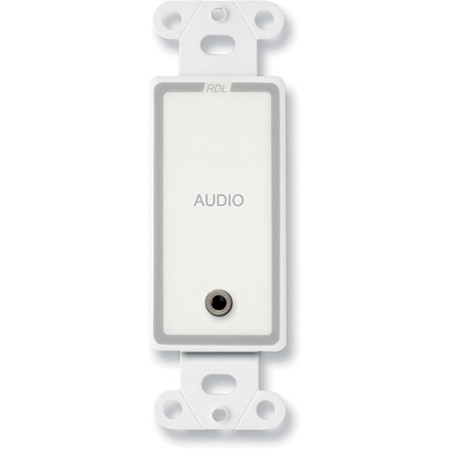RDL D-MJPT Decora Pass-Through Wall Plate with 3.5mm Mini-Jack, White/Gray