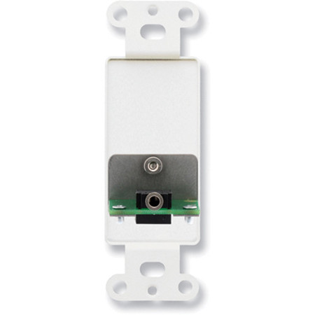 RDL D-MJPT Decora Pass-Through Wall Plate with 3.5mm Mini-Jack, White/Gray