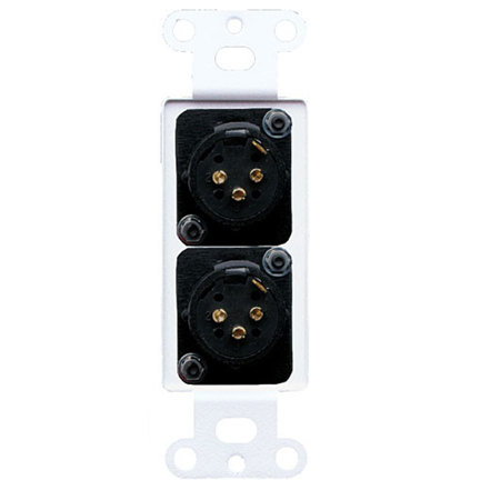 RDL D-XLR2M Decora Wall Plate with Dual XLR 3-Pin Male Connectors, White