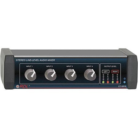 RDL EZ-MX4L 4x1 Stereo Line-Level Audio Mixer