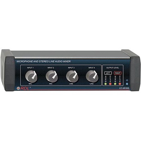 RDL EZ-MX4ML 4x1 Mic and Stereo Line Audio Mixer