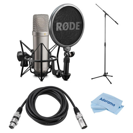 Rode NT1-A Cardioid Mic, Bundle with Mic Stand & XLR Cable