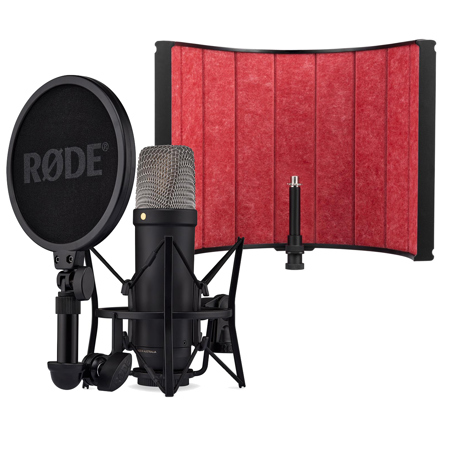 Rode NT1 5th Generation Hybrid Studio Condenser Mic, Black with Isolation Filter