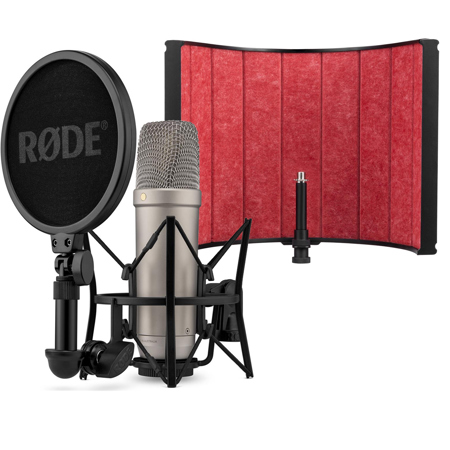Rode NT1 5th Generation Hybrid Studio Condenser Mic, Silver w/Isolation Filter