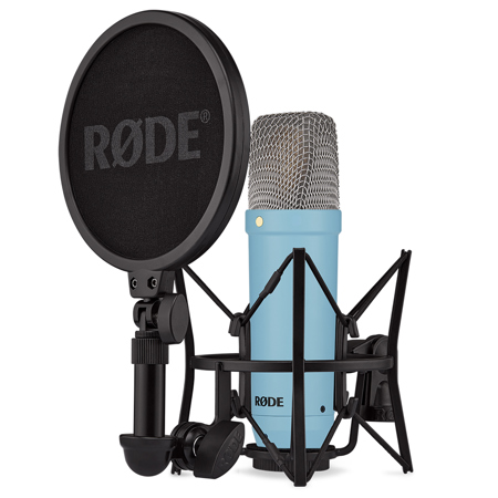 Rode Signature Series NT1 Cardioid Condenser Studio Microphone Blue Base