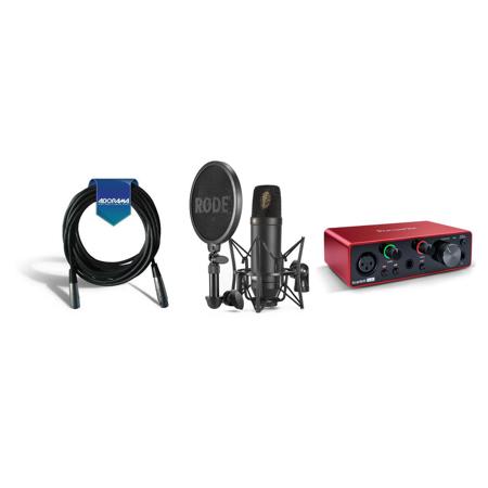 Rode NT1 Mic, Bundle w/Focusrite Scarlett Solo, XLR Cable