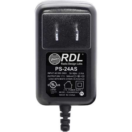 RDL PS-24AS 500mA 24 Vdc Switching Power Supply, North American AC Plug