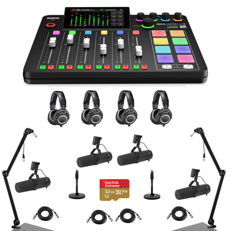Rode RodeCaster Pro II Production Studio w/SM7B Mic, Arm/Stand & Headphone