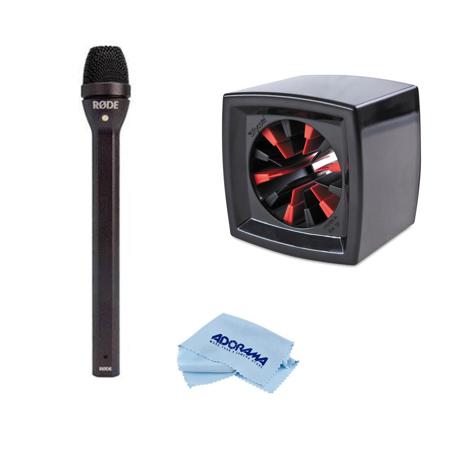 Rode REPORTER Omnidirectional Interview Microphone, 70Hz - 15kHz, 150 Ohms - With Rycote Square Mic Flag for Reporter Mics Ranging 19 to 38mm (0.74-1.49"), Black, Microfiber Cloth