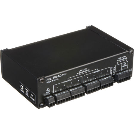 RDL RU-ADA4D Audio Distribution Amplifier, Balanced/Unbalanced - 2x4, 1x8
