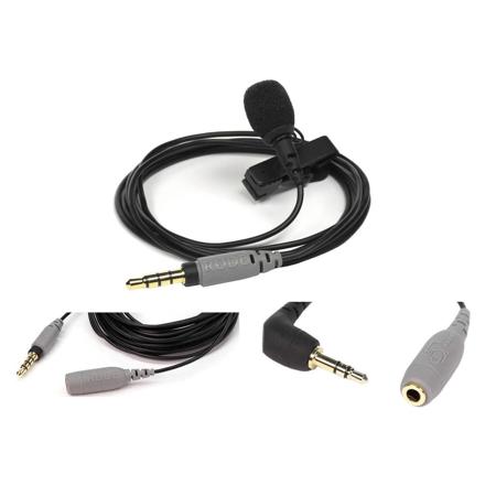 Rode SmartLav+ Lavalier Microphone for Smartphones, Bundle with 20' TRRS Extension Cable, SC3 3.5mm TRRS to TRS Adaptor