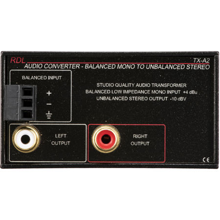 RDL TX-A2 Balanced to Unbalanced Audio Converter