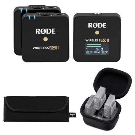 Rode Wireless GO II Compact Microphone System, Bundle with Charging Case