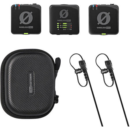 Rode Wireless PRO 2.4GHz 2-Person Clip-On Wireless Microphone System, Bundle with 10000mAh 38.5Wh Qi Wireless Portable Power Bank