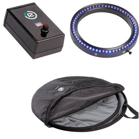 Reflecmedia ChromaFlex 7' Location Background Kit with Blue Medium LiteRing Kit & Bag, Lens Adapter Ring Required.