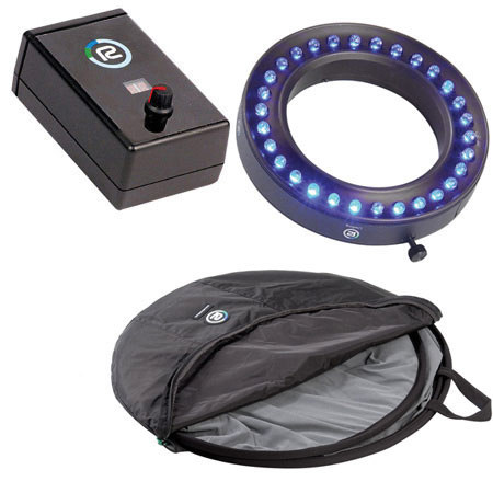 Reflecmedia ChromaFlex 7' Location Background Kit with Blue Small LiteRing Kit & Bag, Lens Adapter Ring Required.