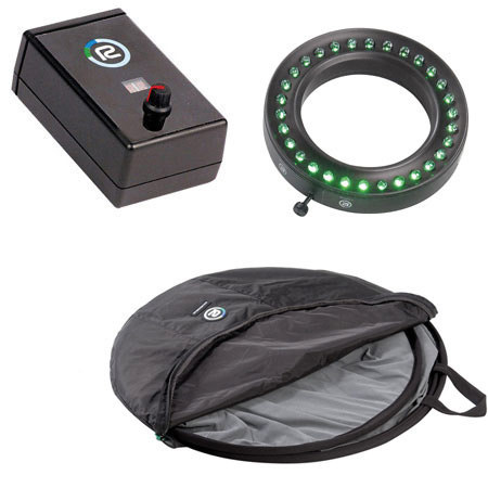 Reflecmedia ChromaFlex 7' Location Background Kit with Green Small LiteRing Kit & Bag, Lens Adapter Ring Required.