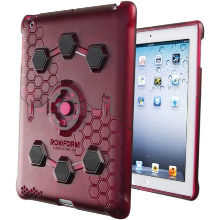 Rokform RokLock V3 Mountable Protective Case Kit for iPad 2/3/4, Maroon Clear