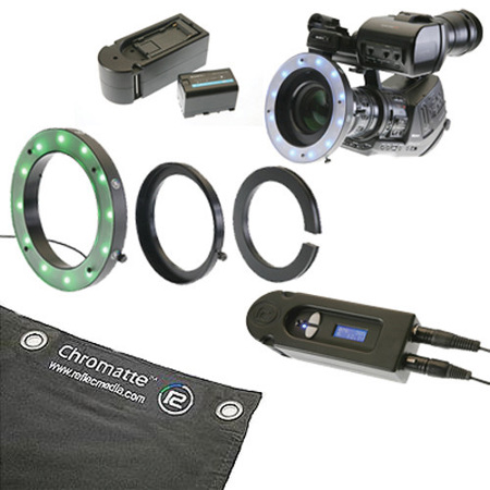 Reflecmedia 12x7' Wideshot Drape with Small Dual LiteRing and Controller