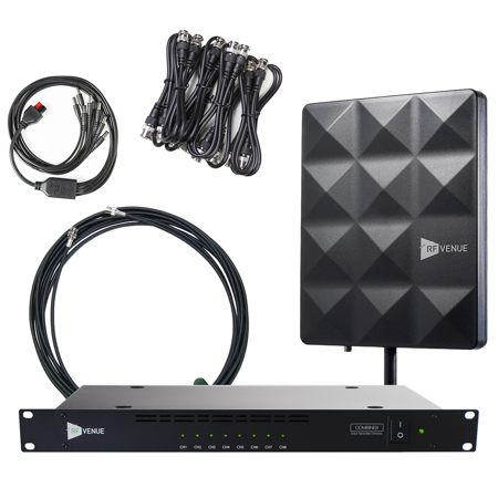 RF Venue COMBINE8 8-Channel Antenna Signal Combiner with CP Stage Antenna