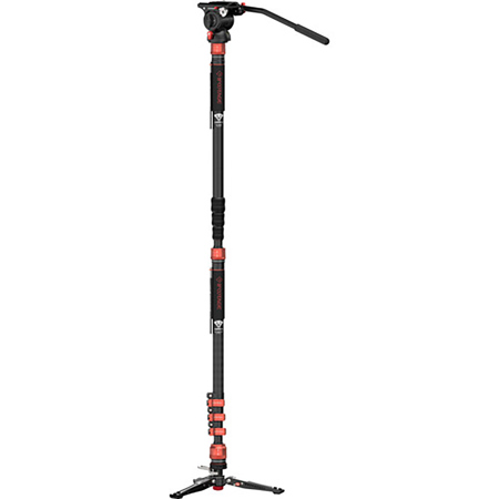 iFootage Cobra 3 C180F-P 4-Section CF Monopod w/KS-5 Fluid Head & Minipod Base