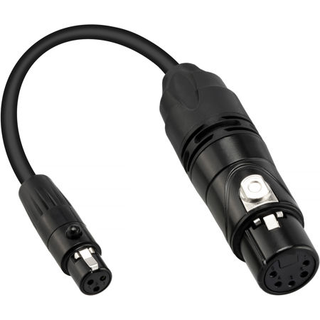 Genaray DMX-3MF5F-RGB 6" Mini 3-Pin to 5-Pin Female DMX Adapter Cable