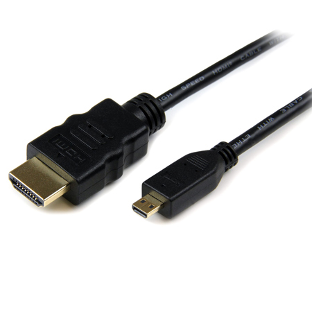 StarTech 6' 4K Micro-HDMI to HDMI Cable with Ethernet, Black