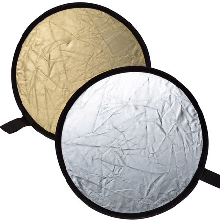 Adorama 12in Circular Collapsible Disc Reflector, Gold / Silver #CFR12GS