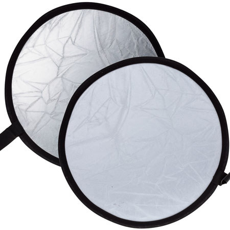 Adorama 12in Circular Collapsible Disc Reflector, Silver / White #CFR12S