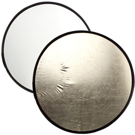 Adorama 42in Circular Collapsible Disc Reflector, gold/silver strip #CFR42M
